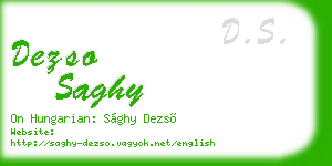dezso saghy business card