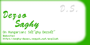 dezso saghy business card